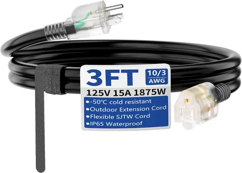 Vista 11 de Cable de extensión de 50 pies para exteriores/interiores con Amarillo