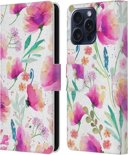 Vista 293 de Head Case Designs Officially Licensed Ninola Abstract Poppies Lilac Floral Leather Wallet Case Compatible with Samsung Galaxy A07 4G