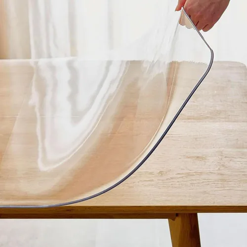 Vista 5 de Protector de escritorio transparente, lavable para una fácil limpieza, protector de escritorio de PVC transparente para restaurantes y mesas