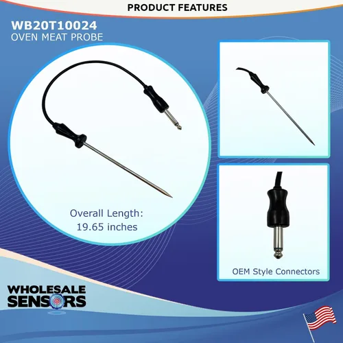 Vista 3 de Termistor de sonda de carne para horno GE WB20T10024 de repuesto