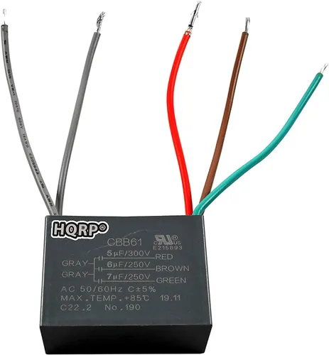 Vista 25 de HQRP Condensador de ventilador de techo CBB61 1uf+2uf de 3 cables listado UL