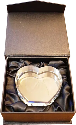 Vista 9 de Arokimi Marco de fotos de cristal 3D grabado personalizado en forma de corazón con tu propia foto regalo para los amantes (L)