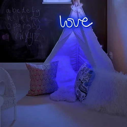 Vista 34 de Letrero de neón de amor para dormitorio, USB o batería, luz de neón para pared, luz de neón LED como letreros de pared de neón para niñas, letrero