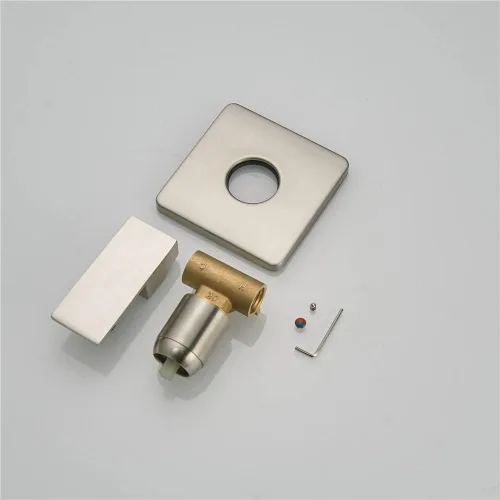 Vista 5 de Kit de válvula mezcladora de mango de ducha para baño, montaje en pared, válvulas de control de ducha de bañera áspera, redonda, 1 vía, función