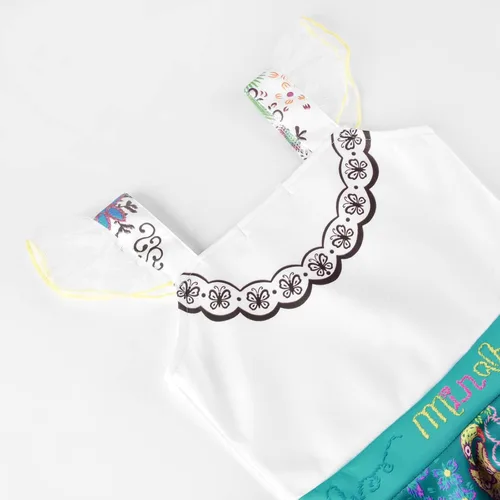 Vista 4 de Disfraz de princesa Encanto Mirabel Isabella para niñas, falda de cosplay de Halloween con bolsa