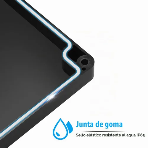 Vista 5 de Caja de conexiones plástica electrónica del ABS de la prenda impermeable IP65 de Pinfox del proyecto Negro