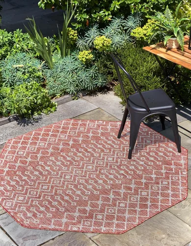 Vista 39 de Unique Loom Outdoor Trellis Collection - Alfombra de área con diseño de enrejado tribal (2 pies 2 pulgadas x 3 pies 1 pulgada, ovalada, azul/marfil)