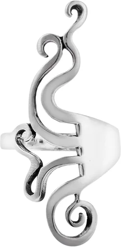 Vista 2 de Anillo de plata de ley 925 de AeraVida único contemporáneo