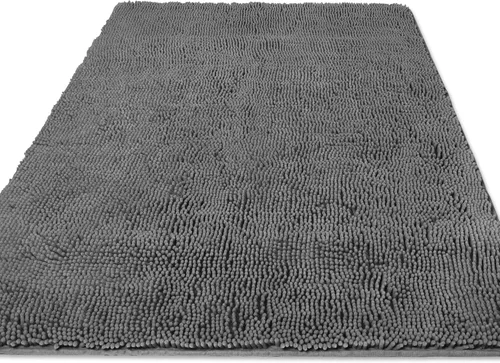 Vista 270 de Yeaban Alfombra de pasillo de baño de 24 x 72 pulgadas, antideslizante, alfombra de baño larga de felpilla gruesa, absorbente y lavable, alfombra