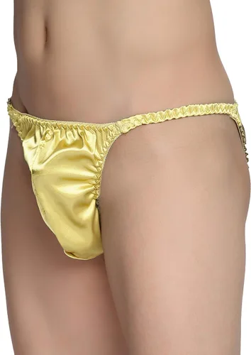Vista 6 de Satini Ropa interior de satén para hombre bragas de bikini tanga