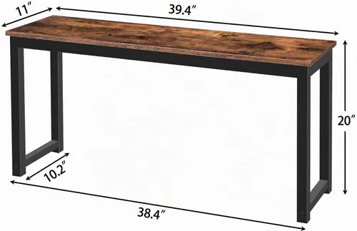 Vista 3 de HOOBRO Banco de comedor, par de 2 bancos de interior de estilo industrial, marco de metal duradero, para cocina, comedor, sala de estar, marrón