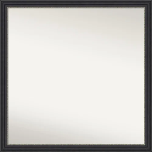 Vista 258 de Amanti Art Espejo de baño negro para sobre fregadero, 22 x 22 pulgadas, espejo de tocador cuadrado estrecho negro Avon, marco de madera casual