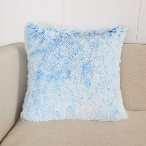 Vista 3 de DECOBIRD Funda de almohada de 18 x 18 pulgadas, extra suave, lumbar, peluda, de piel sintética, decoración del hogar, funda de cojín de doble cara