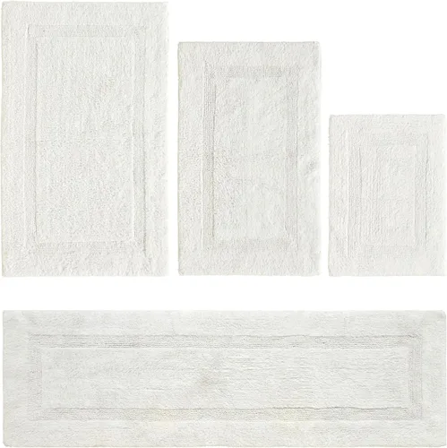 Vista 44 de Better Trends Juego de 4 alfombras de baño de lujo, 100% algodón, suaves, absorbentes de agua, reversibles, lavables a máquina, para decoración