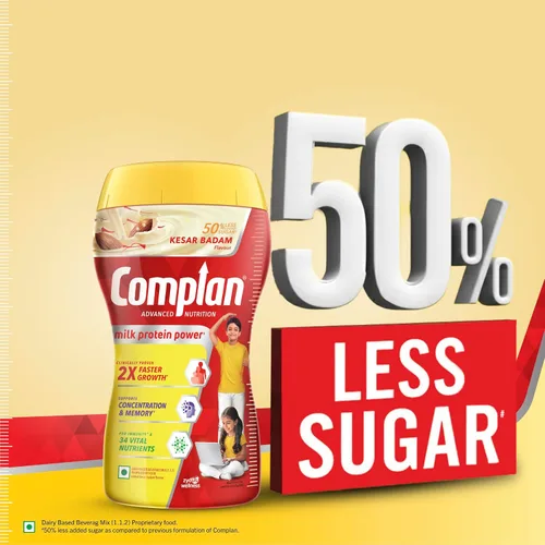Vista 8 de Complan Nutrición y Salud Bebida Kesar Badam, 500gm (Jar)