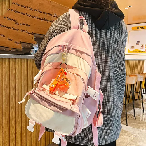 Vista 7 de Linda mochila flotante de ovejas colgante de llave de coche para niños niñas mujeres acrílico Choud bolso cartera llavero líquido