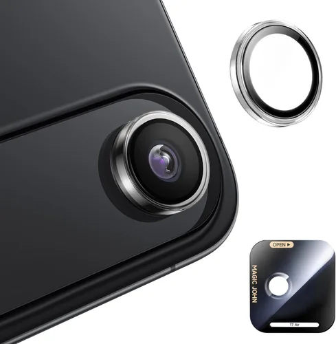 Vista 13 de MAGIC JOHN Protector de lente de cámara para iPhone 17 [kit de alineación y ajuste invisible 1:1] Vidrio templado aeroespacial 9H, Ultra HD, anillo