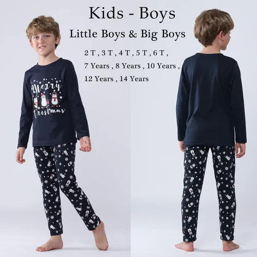 Vista 5 de Vozanet Famliy - Conjunto de pijama a juego con patrones de Papá Noel, pijamas de Navidad para hombres, mujeres y niños, ropa de Navidad