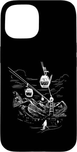 Vista 6 de iPhone 16 Ski Skiing Hobby Sport Snow Mountain Line Art Design Case