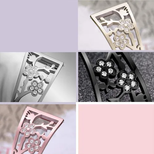 Vista 7 de Pulsera de acero inoxidable compatible con Fitbit Sense 2/Sense/Versa 4/Versa 3, bandas de repuesto brillantes para mujer, pulseras elegantes