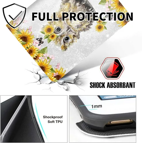 Vista 148 de Funda para tablet Fire 7 (12ª generación, versión 2022), delgada, a prueba de golpes, delgada, de piel sintética, con función de apagado/encendido