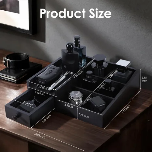 Vista 2 de Organizador de colonia para hombres, organizador de perfumes, organizadores de baño, encimera de baño, soporte de perfume, soporte de colonia