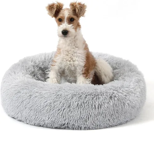 Vista 9 de NOYAL Cama Calmante en Forma de Rosquilla para Perros Pequeños a Medianos y Gatos - Cama de Mascotas de Felpa Sintética Anti-Ansiedad con Funda