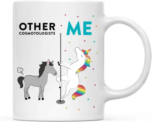Vista 49 de Andaz Press Funny Quirky - Taza de té de café de cerámica de 11 onzas, regalo de agradecimiento, otros actores yo, unicornio de caballo, 1 paquete