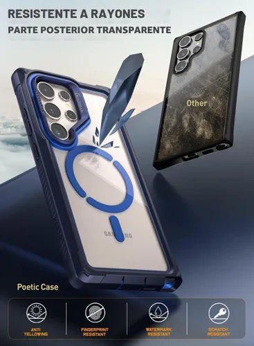 Vista 3 de Poetic Guardian - Funda compatible con Galaxy S24 Ultra 5G de 6.8 pulgadas, [soporte de cámara integrado]