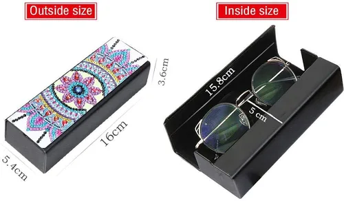 Vista 6 de Leatrice Kit de estuche de gafas de sol de pintura de diamante con mandala de pintura de diamantes