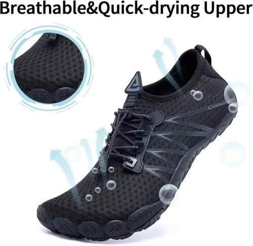 Vista 2 de Limberun Zapatos de agua para hombre y mujer, de secado rápido, para natación, ligeros, de punta ancha, para la playa, la piscina, para deportes al