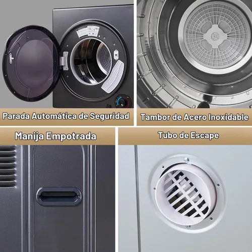 Vista 5 de CTT Secadora de ropa portátil de 3.5 pies cúbicos, secadora compacta de 1500 W para apartamento, secadora de ropa de carga frontal con bañera