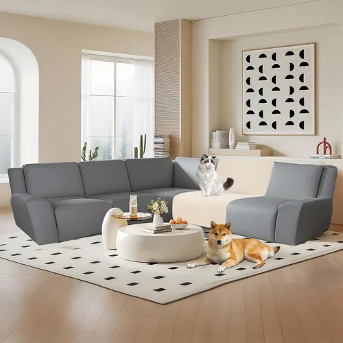 Vista 6 de Fundas de terciopelo 10% impermeables para sofá modular reclinable en forma de L, 1 pieza, fundas acolchadas para sofá reclinable esquinero, juego
