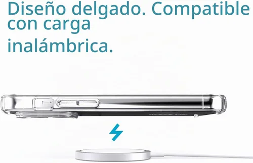 Vista 8 de Speck Funda MagSafe para iPhone 13 Pro, protección contra caídas y cámara, funda transparente para teléfono, compatible con carga inalámbrica