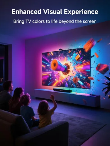 Vista 2 de KANTUTOE - Retroiluminación LED de TV con sincronización a la pantalla, luces LED de 20.34 pies para televisores y monitores de PC de 65 a 100