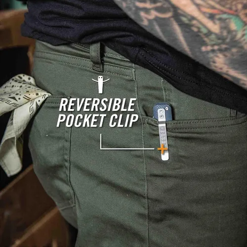Vista 4 de Gerber Gear Pledge Pocket Knife with Pocket Clip - 3.7" Full Panel Plain Edge Blade Folding Knife - EDC Gear and Equipment Azul (Urban)