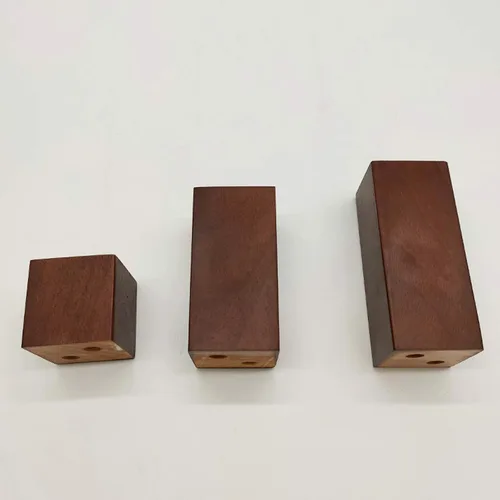Vista 3 de Muebles de madera maciza de roble con patas elevadas, mesa de sofá y patas de silla, patas de gabinete, patas de bloque de madera, 3