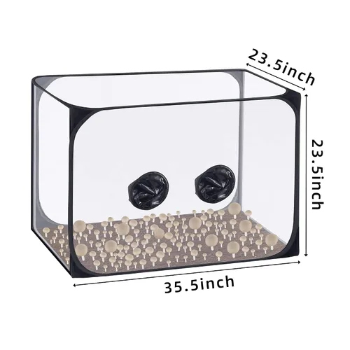 Vista 2 de Watayo Caja de aire de hongos de 35.5 x 23.5 x 23.5 pulgadas, kit de tienda de campaña de cultivo de hongos, bolsa plegable de plantación de hongos