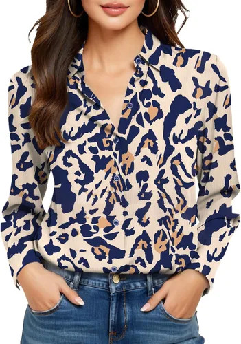 Vista 28 de Camisas sin planchado y sin arrugas para mujer, con botones, de manga larga, de seda de morera, blusas casuales para el trabajo