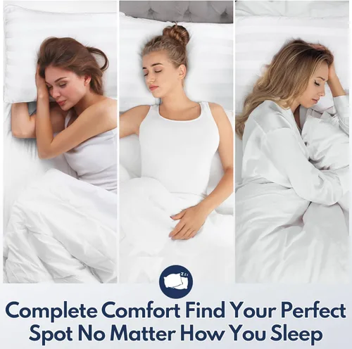 Vista 10 de DIORIS Juego de 2 almohadas Queen - Almohadas de cama para dormir