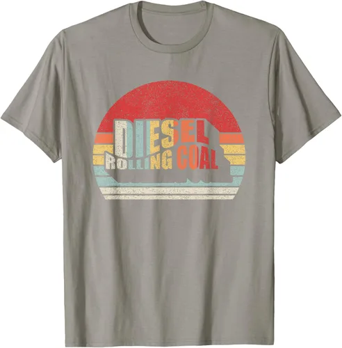 Vista 22 de Camiseta de camión diésel con motor diésel retro y divertido de carbón, Negro