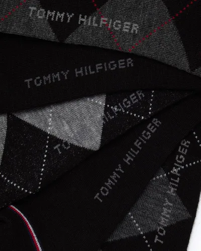 Vista 5 de Tommy Hilfiger Paquete de 5 calcetines de vestir Signature Argyle para hombre, color negro, talla de zapato 7-12, Negro