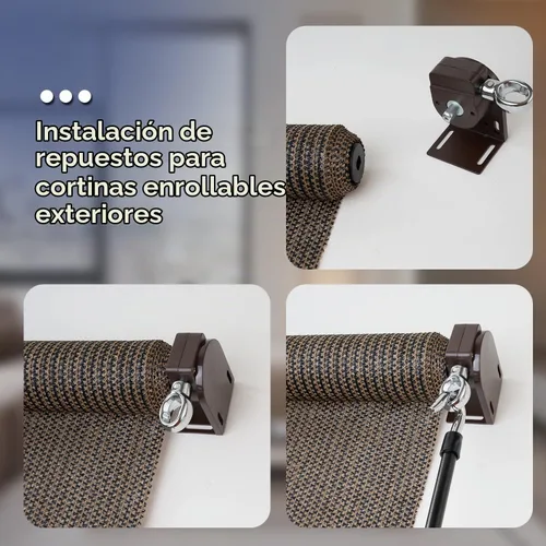 Vista 2 de Kit elástico + soporte inalámbrico, accesorios de instalación de repuesto universales para sombrilla de interior/exterior y persianas enrollables