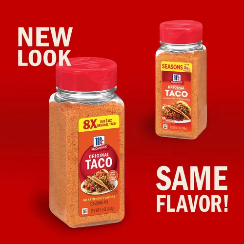 Vista 4 de McCormick Mezcla de condimentos para tacos, original, sin sabores artificiales, sin MSG añadido, calor suave y sabor clásico que toda la familia