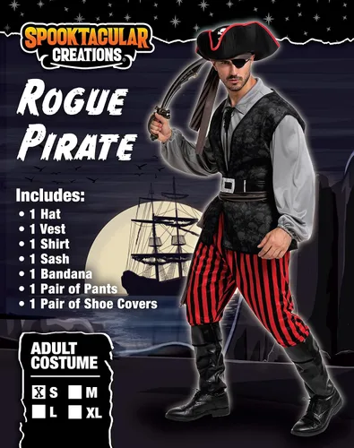 Vista 2 de Spooktacular Creations Disfraz de pirata para hombres adultos para Halloween fiesta de disfraces truco o trato fiesta de cosplay