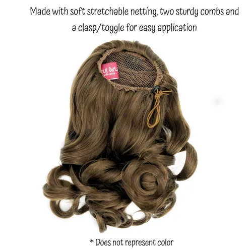 Vista 3 de Girly Curls Perfect Curls - Postizo de pelo de animadora, 14 pulgadas rizado para niñas jóvenes (ángel)