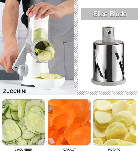 Vista 2 de Ourokhome Rallador rotativo Limón Zester - Rallador de queso de acero inoxidable para frutas, verduras, limón, cirtus