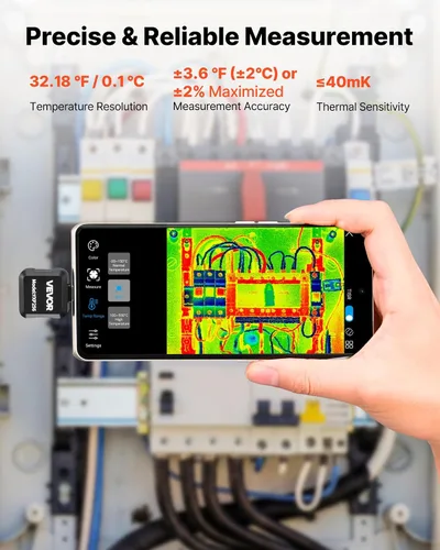 Vista 6 de VEVOR Cámara de imágenes térmicas para Android, 512 x 384 TISR Super Resolución, cámara térmica infrarroja con frecuencia de actualización de 25 HZ