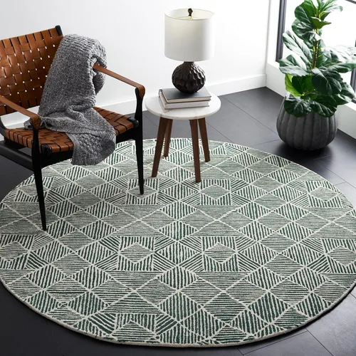 Vista 12 de SAFAVIEH Abstract Collection - Alfombra decorativa, 2 x 3 pies, azul y marfil, lana hecha a mano, ideal para zonas de alto tráfico en entrada, sala