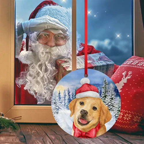 Vista 9 de Labrador Retriever Adorno de Navidad para perro para decoración del árbol de Navidad, copo de nieve, adorno de Navidad de invierno, adorno colgante